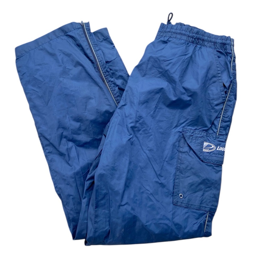 Logo Athletic Men’s Vintage Cargo Track Pants Size Medium Navy Blue 90s